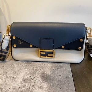 Fendi Vitello Grace FF 1974 Baguette Camelia